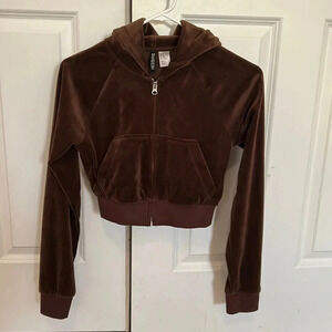 Divided velour cropped sweatshirt size XS